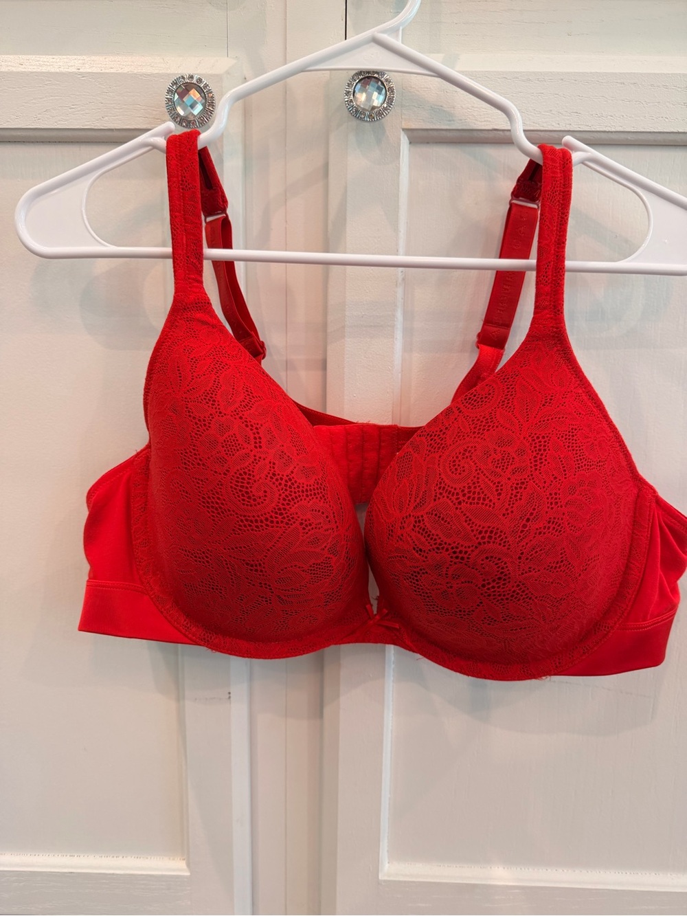 Size 44B Cacique Red Lace Boost Plunge Bra
